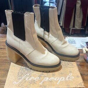 Free People Ivory Heeled Boots